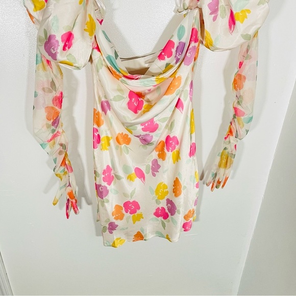 NEW For Love and Lemons Hazel Mini Dress Floral Preppy Summer Garden Party - Picture 8 of 13